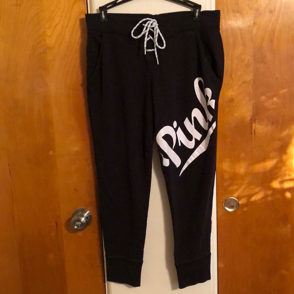 Black VS Pink Varsity Joggers